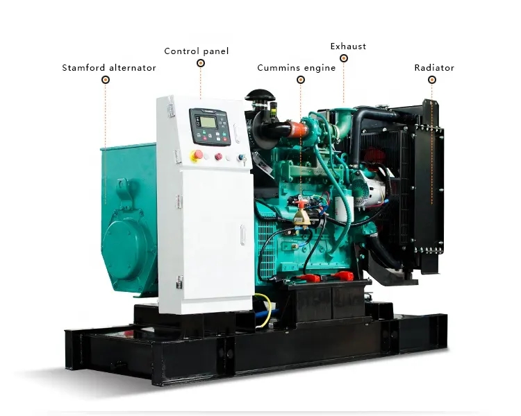 10kva 30kva 50kva 100kva Mobile Motor Generator Diesel 1500rpm / 1800rpm 3 Phase 230V 100kw Stamford Генератор безщеточного типа